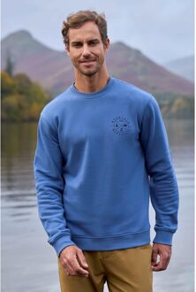 Heren Sweatshirt met ronde hals (Blauw) - maat S