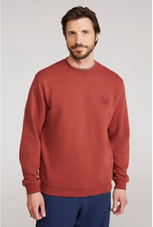 Heren Sweatshirt met ronde hals (Roest) - 4XL