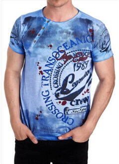 heren t-shirt 15045 Blauw - S
