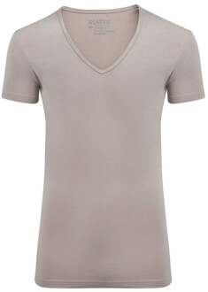 Heren T-shirt Diepe V-Hals Khaki Stretch 2-Pack - L