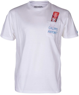 Heren T-shirt met Cartoon Print MC2 Saint Barth , White , Heren - 2Xl,Xl,L,M