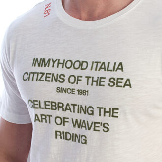 Heren T-shirt met Korte Mouwen en Graphic van Katoen HS24MTS17 Wit - S