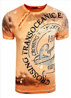 heren t-shirt orange 15045 - maat L Oranje