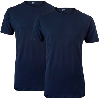 Heren T-shirt Ottawa Navy Ronde Hals Slim Fit 2-Pack - S