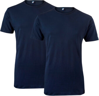 Heren T-shirt Ottawa Navy Ronde Hals Slim Fit 2-Pack - XL