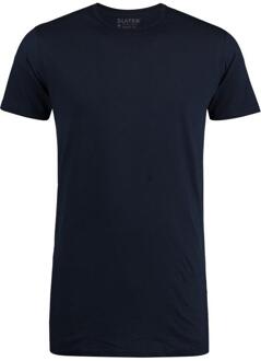Heren T-shirt Ronde Hals Extra Lang Navy Basic Fit 2-Pack - 3XL