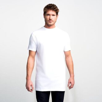 Heren T-shirt Ronde Hals Wit Basic Fit Extra Lang 2-Pack - 4XL