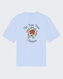 Heren t-shirt slogan rose - maat L Blauw