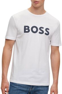 Heren T-shirt Wit Katoen Ronde Hals Hugo Boss , White , Heren - Xl,L,M,S