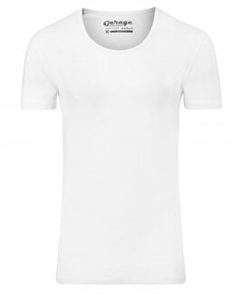 Heren T-shirts Diepe Ronde Hals Wit Body Fit 1-Pack