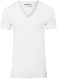 Heren T-shirts Diepe V-Hals Wit Body Fit-1 Pack