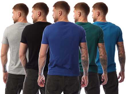 Heren T-shirts NICCE Mexbo 5 Pack in Multi kleur - maat L Veelkleurig