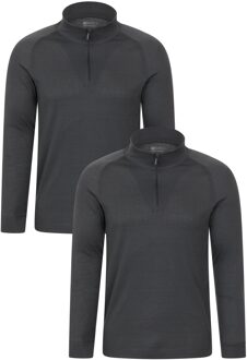 Heren Talus Base Layer Top (Set van 2) (Houtskool) - XL