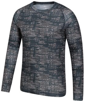 Heren Talus Bedrukte Thermo Top met Lange Mouwen (Zwart) - XL