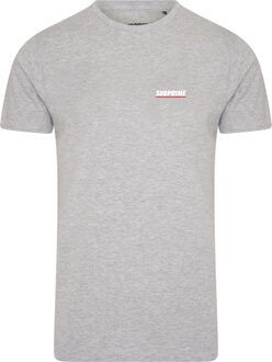 Heren Tee SS Shirt Chest Logo Grey - Grijs - Maat S