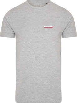 Heren Tee SS Shirt Chest Logo Grey - Grijs - Maat XXL