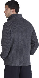 Heren Textured Half Zip Raglan Trui (Koolstof) - maat Houtskool