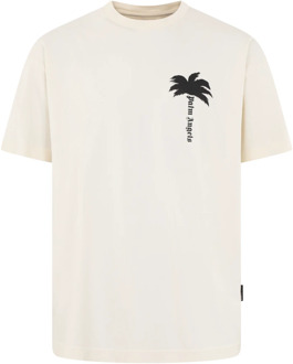 Heren The Palm T-Shirt Wit Palm Angels , White , Heren - L,S