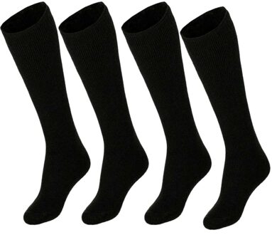 Heren Thermo Kniehoogte Sokken 4-pack Zwart - 41/46