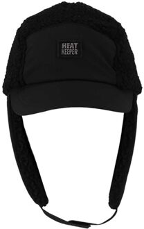 Heren Thermo Muts Trapper Hat Teddy Zwart - One size