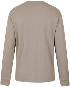 Heren Tillsbury Textured Waffle Crew Neck Sweatshirt met lange mouwen (Donker Beige) - maat S