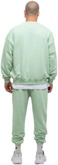 Heren Trainingspak Happy met oversized borduursel Groen - XL