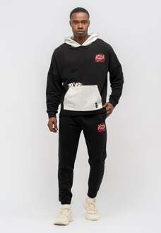 Heren Trainingspak in eigentijdse stijl met graffitiprint Zwart - L