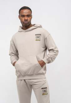 Heren trainingspak met geborduurde badge, oversized - maat Beige