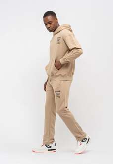 Heren trainingspak met geborduurde badge, oversized Steen - XL