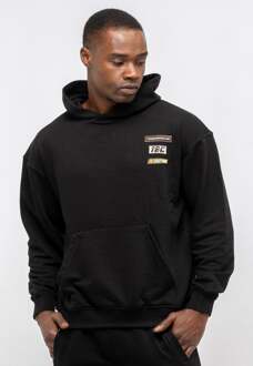 Heren trainingspak met geborduurde badge, oversized Zwart - S