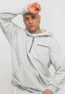 Heren trainingspak met kwart rits, oversize Grijs - XL