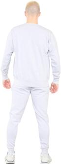 Heren trainingspak met ronde hals en geborduurd logo in grijs - XL