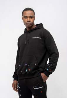 Heren Trainingspak Paint Splatter in oversize Zwart - L