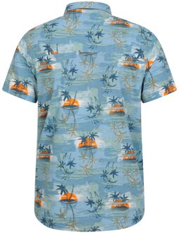 Heren Tropisch Shirt (Helder Blauw) - 3XL