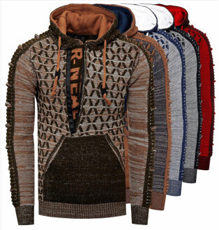 heren trui camel hoodie 13362 Kaki - S