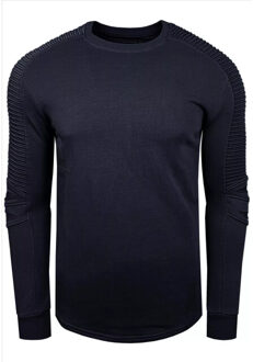 heren trui - longsleeve modernfit - maat S Blauw