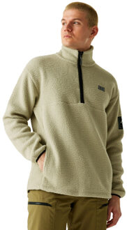 Heren twin tip half zip fleecejack Beige - S