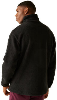 Heren twin tip half zip fleecejack Zwart - S