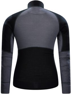 Heren Ultra Merino Wol Zip Hals Base Layer Top (Zwart) - S