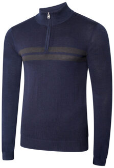 Heren unite us gebreide half rits sweatshirt Blauw - XXXL