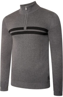 Heren unite us gebreide half rits sweatshirt Grijs - M