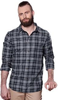 Heren urban geruit overhemd Zwart - XXL / XXXL