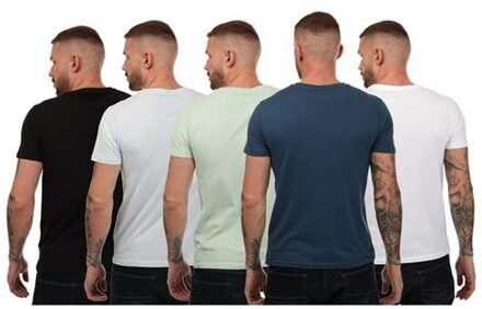 Heren Ventmans T-shirt (5-pack) (Zwart/Navy/Grijs)
