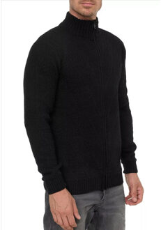 heren vest kabel - gebreid italianstyle Zwart - L