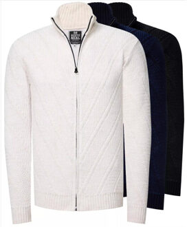 heren vest kabel ivoor gebreid italianstyle Wit - XL