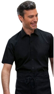 Heren vesta shirt met korte mouwen - maat 51 (5XL) Zwart