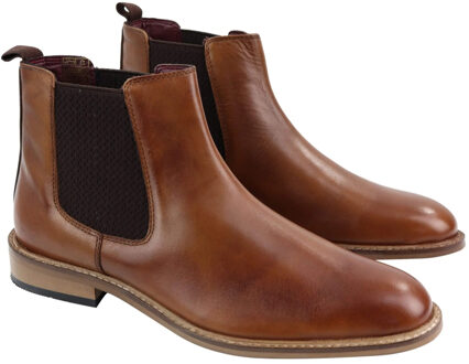 Heren Vintage Tan lederen dealerlaarzen Bruin