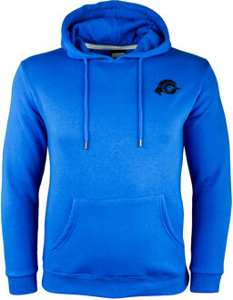 Heren wandelhoodie fleece hoodie outdoor met logo blauw - S