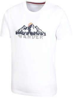 Heren Wander Organic Katoenen T-Shirt (Wit) - maat