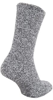 Heren Warme Slippersokken met Rubberen Antislip Grip (Grijs)